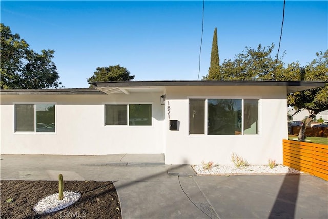 view of front of home with a patio