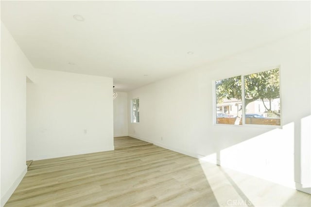 empty room featuring light wood-type flooring