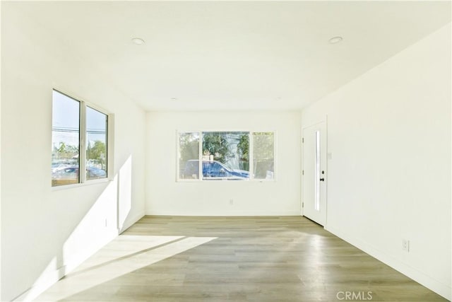 spare room with wood-type flooring