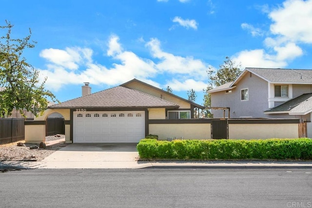 view of front of house with a garage