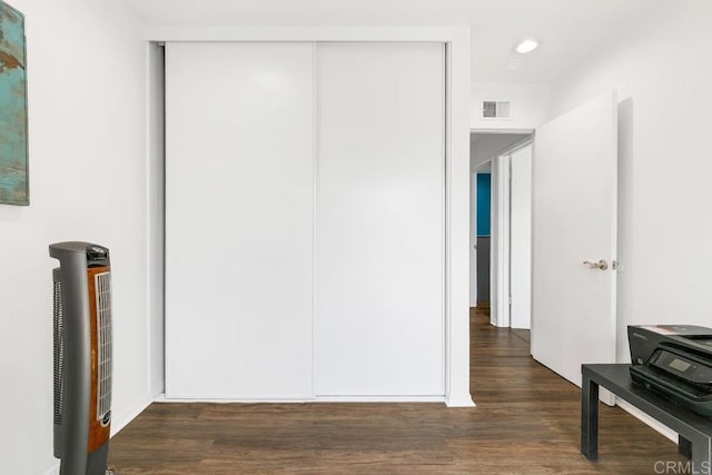 hall featuring dark hardwood / wood-style flooring