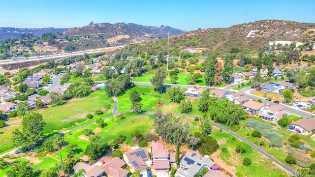 aerial view featuring a mountain view