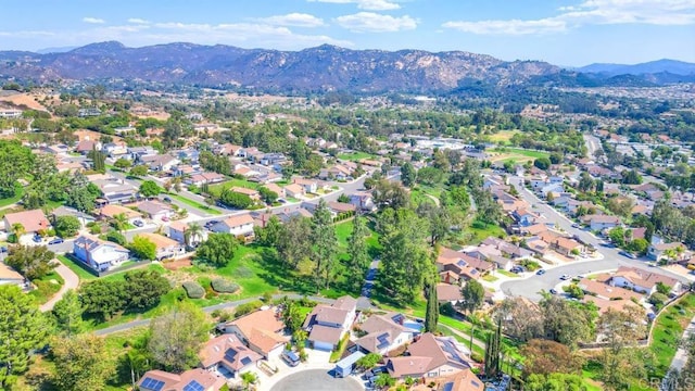 aerial view with a mountain view