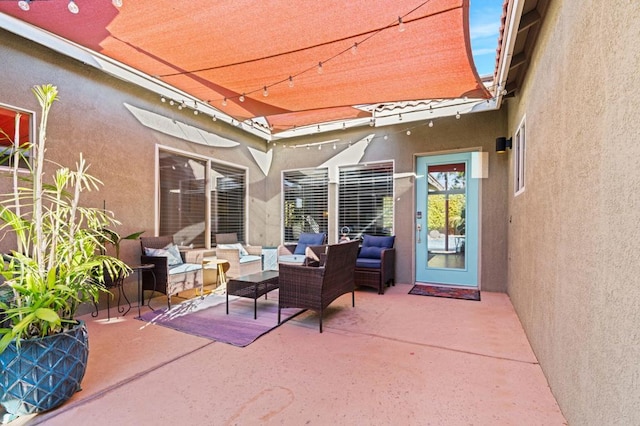 view of patio with an outdoor hangout area