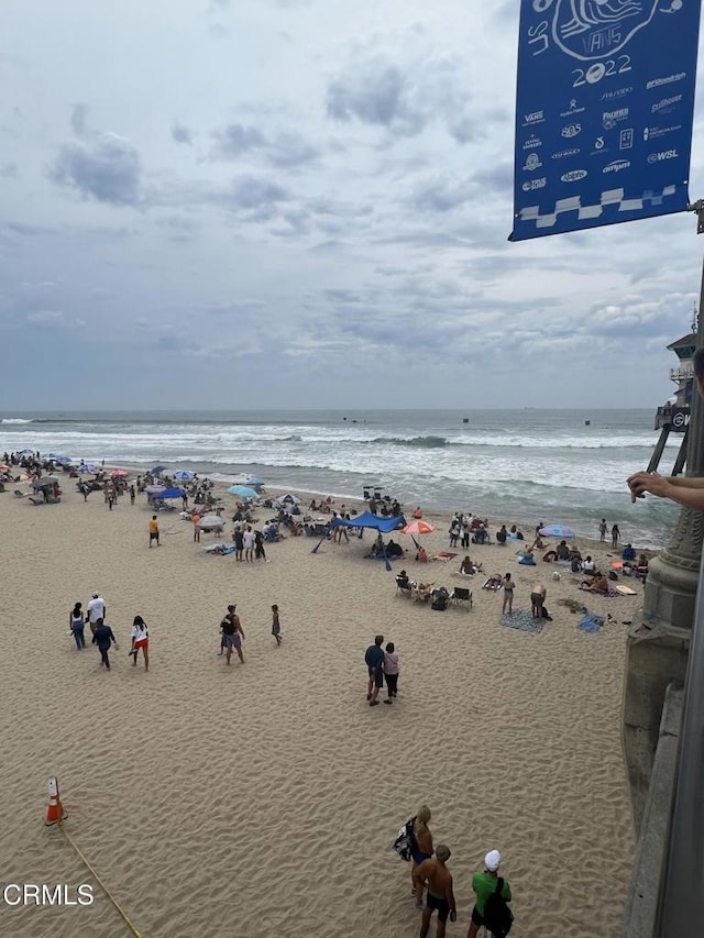 view of water feature featuring a view of the beach