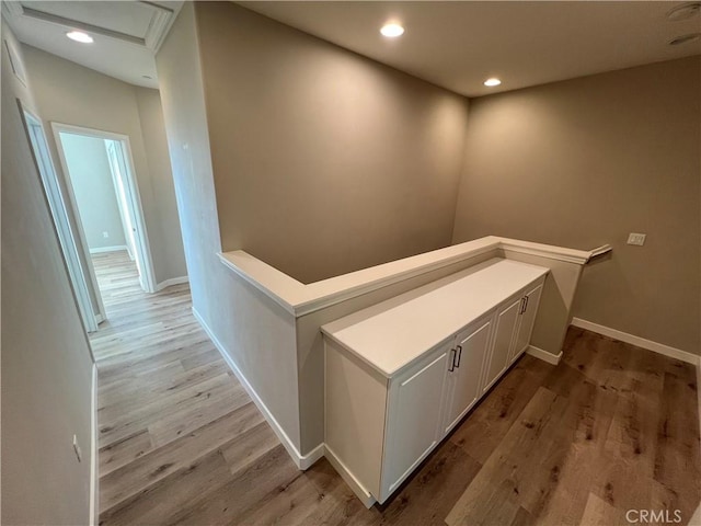 hall featuring light hardwood / wood-style flooring