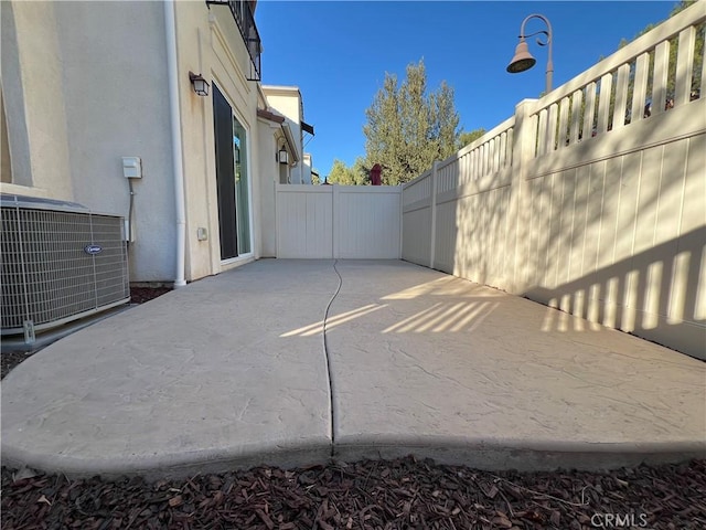 view of patio / terrace featuring central AC unit