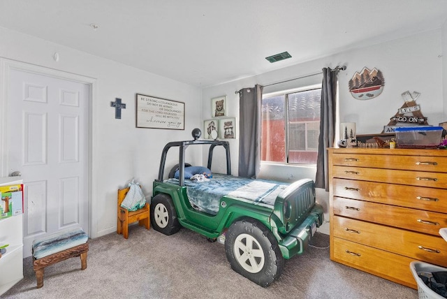 bedroom with carpet floors