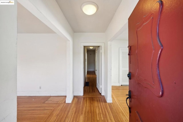 hall featuring light hardwood / wood-style flooring