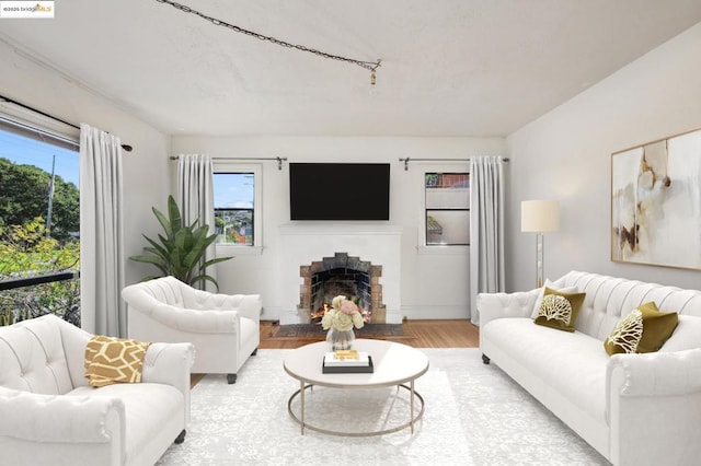 living room featuring hardwood / wood-style flooring