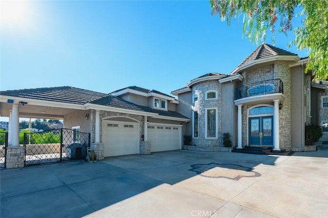 view of front of house featuring french doors and a garage