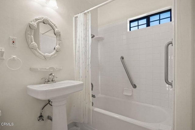 bathroom featuring shower / bath combination with curtain