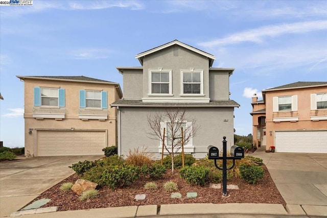 view of property featuring a garage