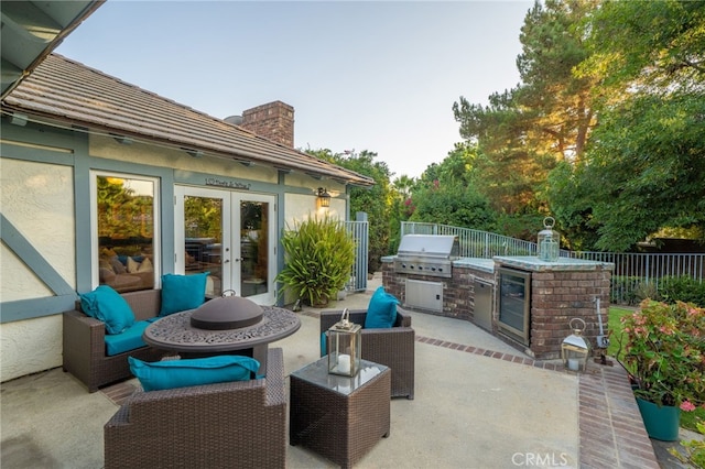 view of patio / terrace featuring a grill and area for grilling