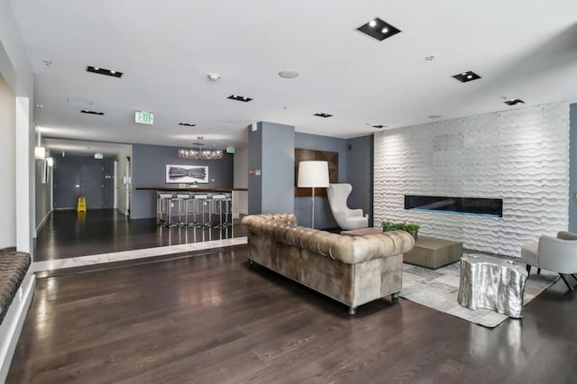 living room featuring hardwood / wood-style floors