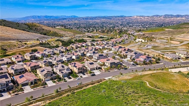 bird's eye view featuring a mountain view