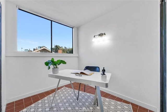 view of tiled office space