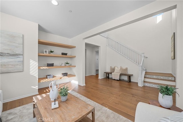 living room featuring hardwood / wood-style flooring