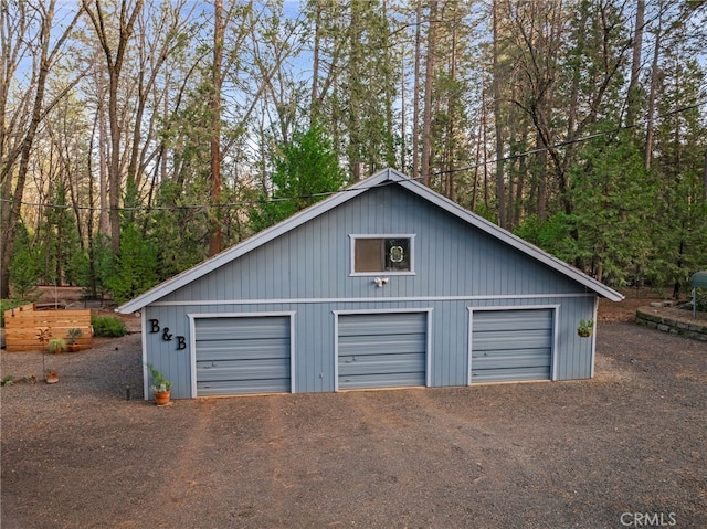 view of garage