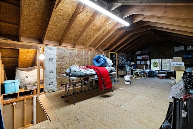 view of unfinished attic