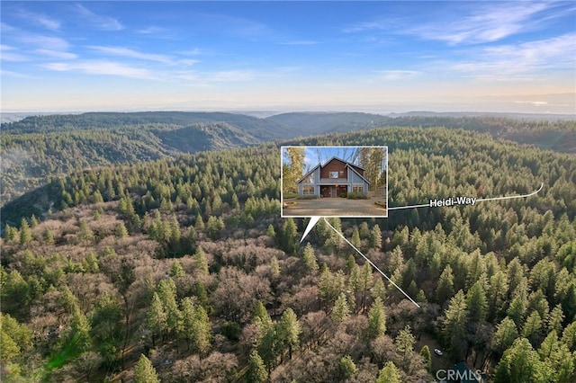 aerial view featuring a mountain view