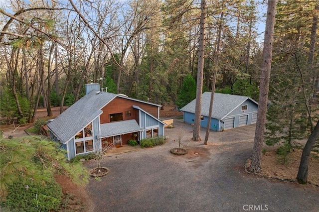 view of front of home with a garage