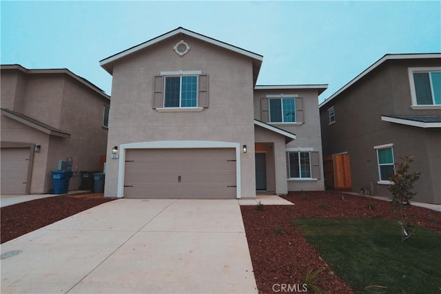 view of property featuring a garage