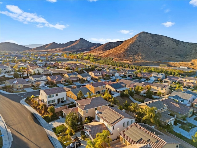 bird's eye view with a mountain view