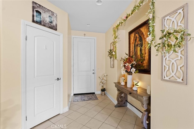 interior space with light tile patterned floors