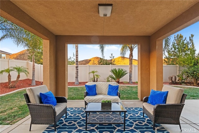 view of patio / terrace with an outdoor living space