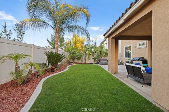 view of yard with a patio