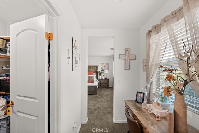 corridor featuring carpet floors