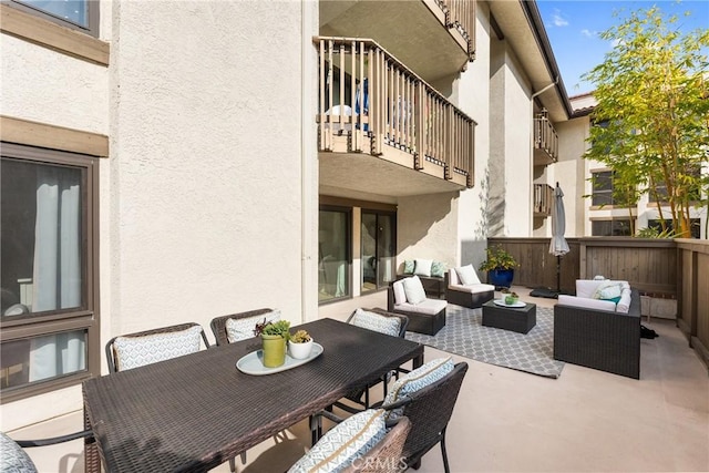 view of patio with an outdoor living space