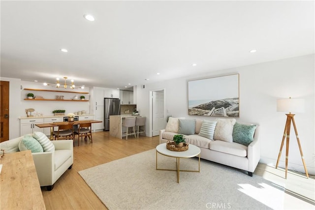 living room featuring light hardwood / wood-style flooring