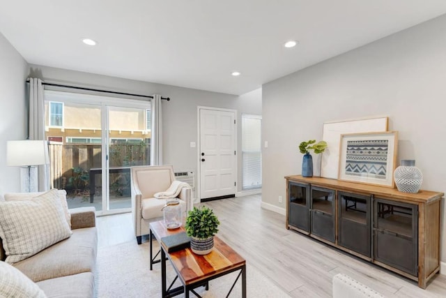 living room featuring light hardwood / wood-style floors