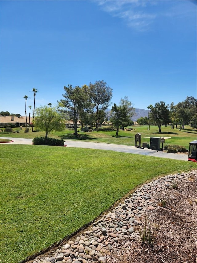 view of home's community with a lawn