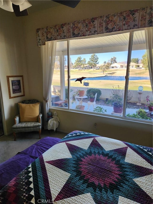 bedroom with carpet