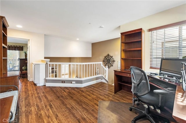 office with hardwood / wood-style floors