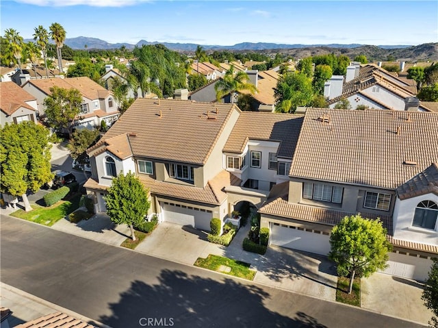 bird's eye view with a mountain view