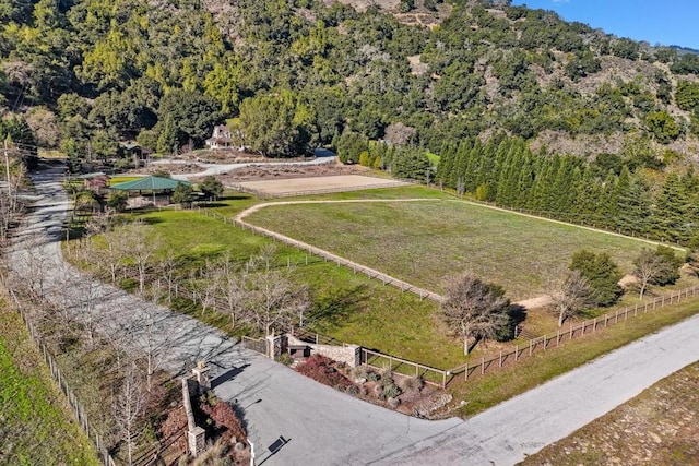 drone / aerial view featuring a rural view