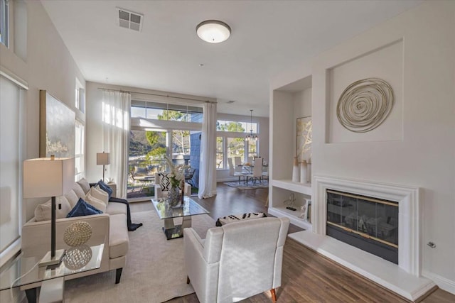 living room featuring hardwood / wood-style flooring