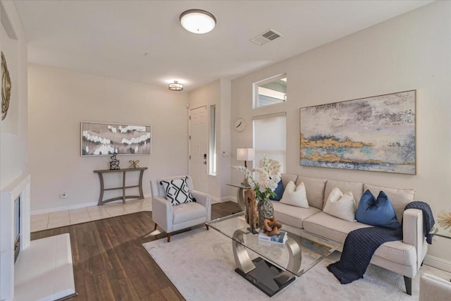 living room featuring hardwood / wood-style floors