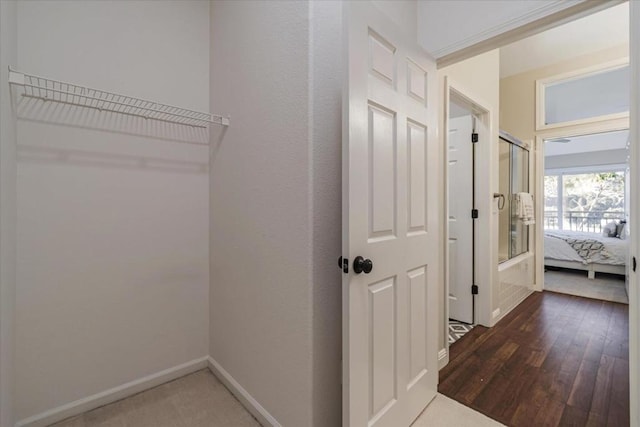 interior space featuring dark hardwood / wood-style flooring