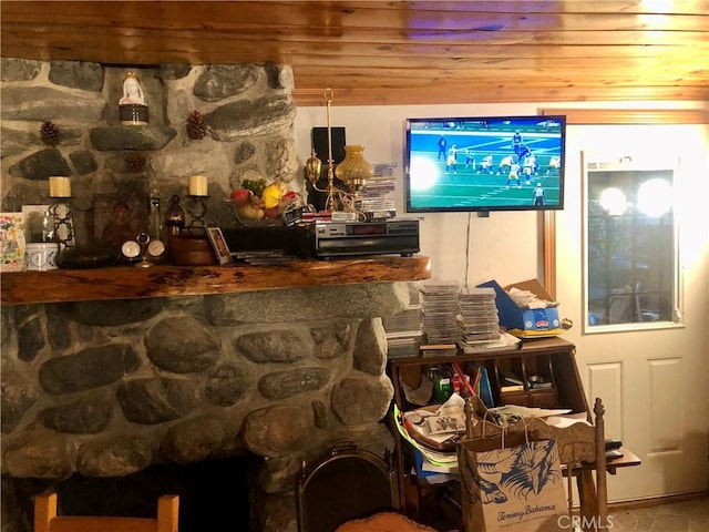 bar with wood ceiling