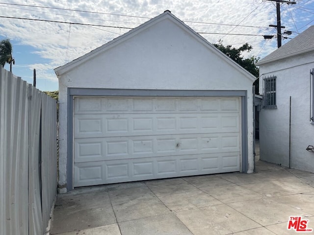 view of garage