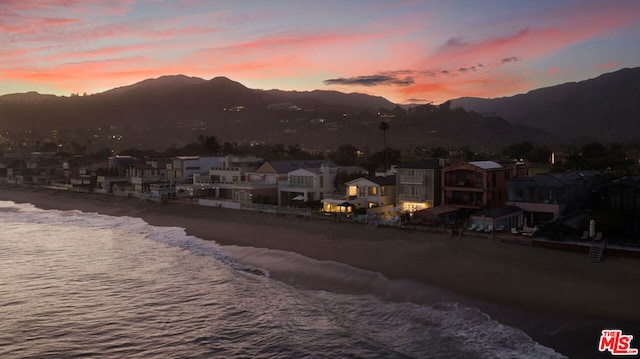 property view of mountains with a beach view and a water view