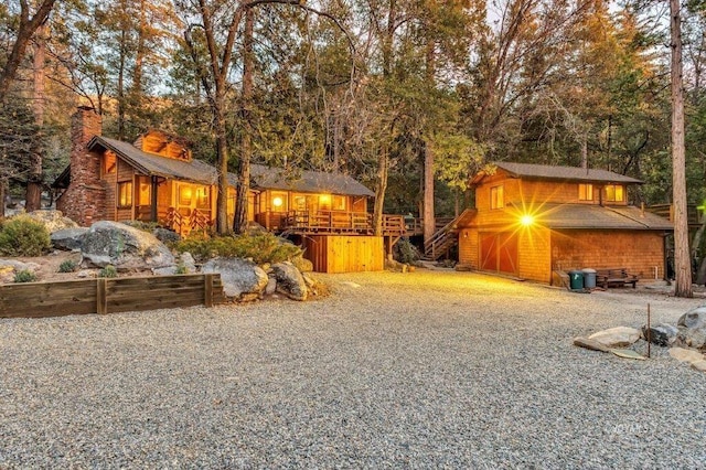 view of yard featuring a wooden deck