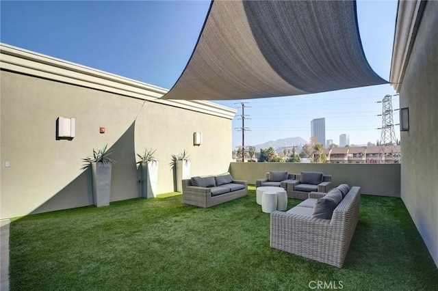 exterior space with an outdoor living space