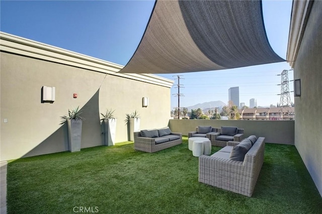 exterior space with outdoor lounge area