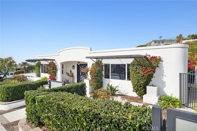 view of art deco inspired home